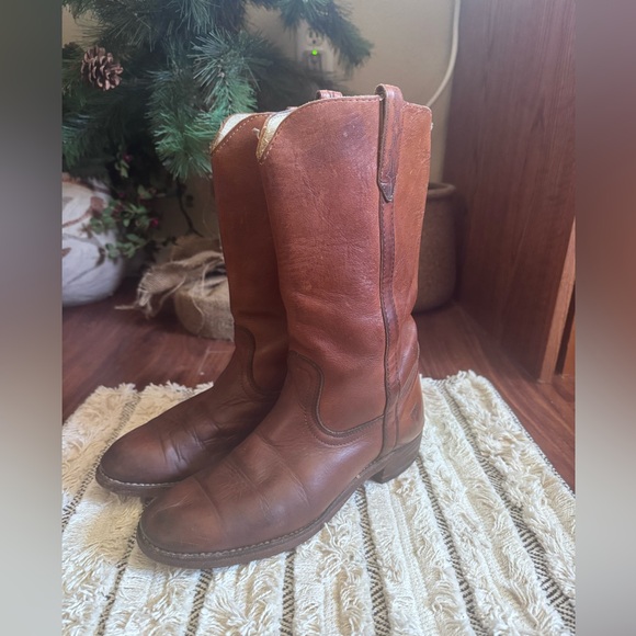 Vintage Frye Campus Boots Made in USA Distressed Leather Womens 7.5 - Picture 6 of 14